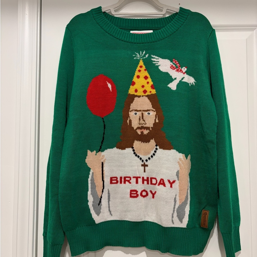 Tipsy Elves Green 'Birthday Boy' Graphic Crewneck Sweater
